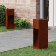 vidaXL Solcell LED-vägbelysning 2 pcs Brons Väderbeständig stål