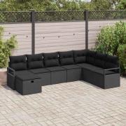 vidaXL Soffset med kudde 6 pcs konstrotting
