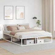 vidaXL Sängram utan madrass vit 160x200 cm metall