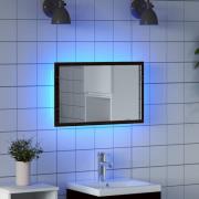 vidaXL Badrumsspegel med LED-lampor svart ek 60x8,5x37 cm