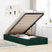 vidaXL Ottoman sängram utan madrass mörkgrön 90x190 cm sammet
