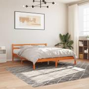 vidaXL Sängram utan madrass vaxbrun 180x200 cm massiv furu
