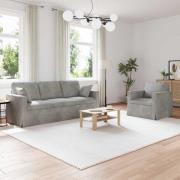 vidaXL Soffset 2 pcs Ljusgrå 198 x 78 x 80 cm Sammet