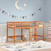 vidaXL Loft Säng Vaxbrun 90 x 190 cm Massiv furu