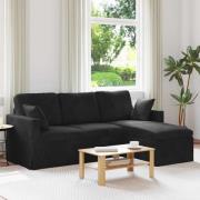 vidaXL Soffa Svart 198 x 134 x 80 cm Sammet