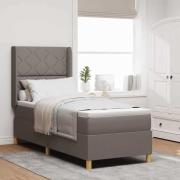 vidaXL Bäddfjäder med madrass med huvudgavel Taupe 80 x 200 cm tyg