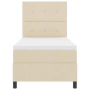 vidaXL Bäddfjäder med madrass med led Kräm 90 x 190 cm tyg