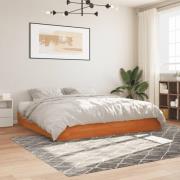 vidaXL Sängram utan madrass vaxbrun 200x200 cm massiv furu