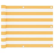 vidaXL Balkongskärm vit och gul 75x300 cm oxfordtyg