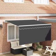 vidaXL Utfällbar markis Antracit 300 x 200 cm Polyester och aluminium