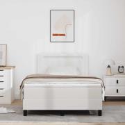 vidaXL Bäddfjäder med madrass Vit 120 x 200 cm Konstläder