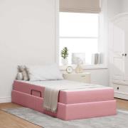 vidaXL Förvaringssäng med madrass med madrass Rosa 100 x 200 cm Sammet
