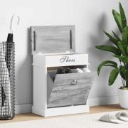 vidaXL Skoskåp grå 50x28x58 cm kejsarträ