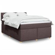 vidaXL Ramsäng med madrass mörkbrun 140x190 cm tyg