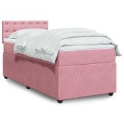 vidaXL Ramsäng med madrass rosa 80x200 cm sammet