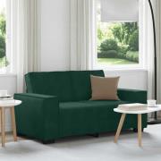 vidaXL Soffa 2-sits mörkgrön 160x78x84 cm sammet