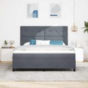 vidaXL Bäddfjäder med madrass Mörkgrå 180 x 200 cm Sammet