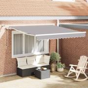 vidaXL Utfällbar markis Ljusgrå 300 x 250 cm Polyester och metall