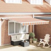 vidaXL Utfällbar markis Flerfärgsdesign 350 x 250 cm Tyger och Stål