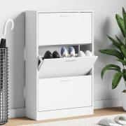 vidaXL Skoskåp vit högglans 63x24x103 cm konstruerat trä