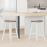 vidaXL Matstolar 2 pcs Vit 46 x 37 x 63 cm Massiv Gummiträ