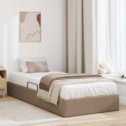 vidaXL Förvaringssäng med huvudgavel Cappucino 90 x 190 cm Konstläder