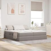 vidaXL Förvaringssäng med madrass Taupe 180 x 200 cm Polyester