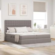 vidaXL Förvaringssäng med huvudgavel Taupe 180 x 200 cm Konstläder