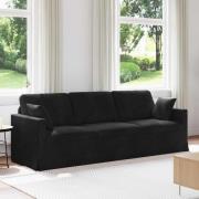 vidaXL Soffa Svart 228 x 78 x 80 cm Sammet