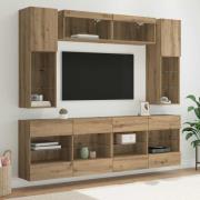 vidaXL TV väggskåp set med led 6 pcs Artisan Ek Konstruerat trä