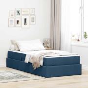 vidaXL Förvaringssäng med madrass Blå 100 x 200 cm Polyester
