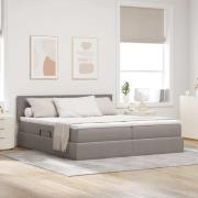 vidaXL Förvaringssäng med madrass Taupe 180 x 200 cm Konstläder