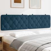 vidaXL Headboard Cushion Blue 200 cm Velvet