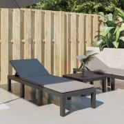 vidaXL Solsäng med dynor antracit PP