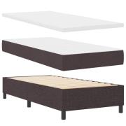 vidaXL Bäddfjäder med madrass med led Mörkbrun 90 x 190 cm tyg