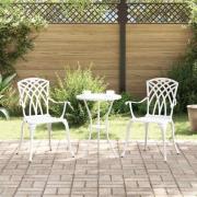 vidaXL Trädgård Stol 2 pcs Vit 53 x 51 x 88,5cm Aluminium
