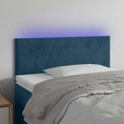 vidaXL Sänggavel LED mörkblå 90x5x78/88 cm sammet