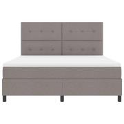 vidaXL Bäddfjäder med madrass med led Taupe 180 x 200 cm tyg