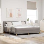 vidaXL Bäddfjäder med madrass med huvudgavel Taupe 200 x 180 cm tyg