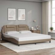 vidaXL Bed Frame "Viana" without Mattress Cappuccino 180x200 cm Faux L...