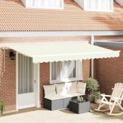 vidaXL Utfällbar markis Kräm 350 x 200 cm tyg