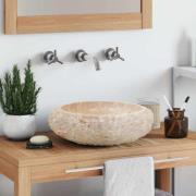 vidaXL Handfat 40x12 cm marmor gräddvit