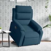 vidaXL Reclinerfåtölj med uppresningshjälp blå sammet