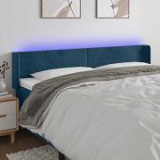 vidaXL Sänggavel LED mörkblå 183x16x78/88 cm sammet
