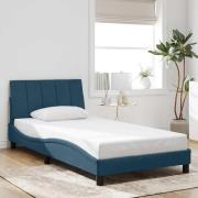vidaXL Bed Frame without Mattress "Hanko" Blue 100x200 cm Velvet
