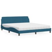vidaXL Bed with Mattress "Dover" Blue 180x200 cm Velvet