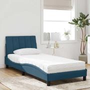 vidaXL Bed with Mattress "Hanko" Blue 90x190 cm Velvet