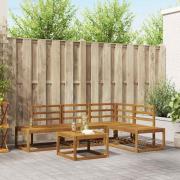 vidaXL Utomhussoffset 5 Stycke Naturfärg Massivt Akaciaträ