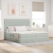 vidaXL Förvaringssäng med madrass Ljusgrå 180 x 200 cm Sammet