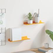 vidaXL Flytande hylla 2 pcs Senapsgul 30 x 9 x 2,5 cm Stål